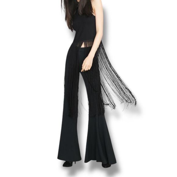 ZARA FRINGED RIBBED TOP sz S - Picture 7 of 11